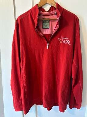 Tommy Bahama San Francisco 49ers NFL Quarter Zip Pullover Red XXL